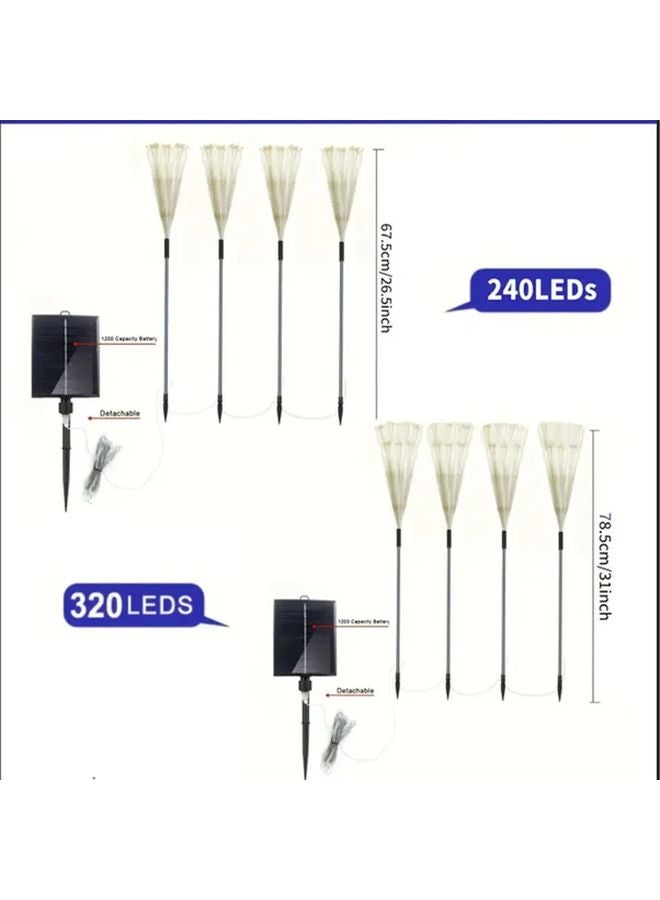 4 علب من أضواء السلسلة الشمسية الخارجية 240 مصباح LED متعددة الألوان مقاومة للماء IP65 - Image 3