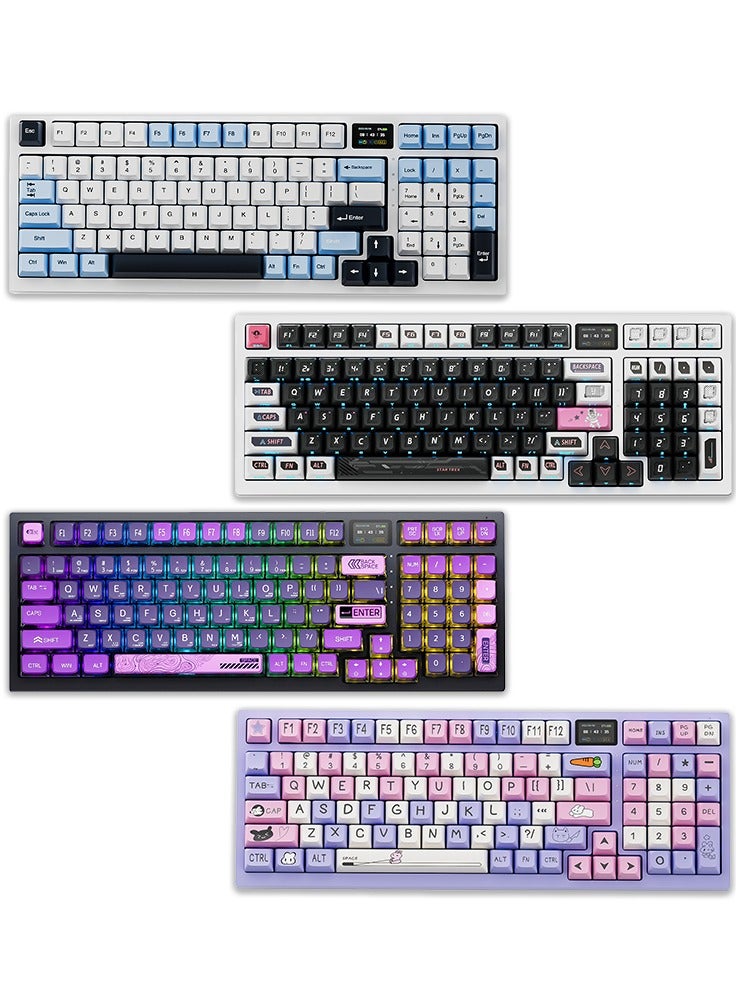 ZIDLI FK980 Custom Mechanical Keyboard with DIY Display Screen RGB Gasket Structure KTT Hyacinth Switches Wireless Triple Connectivity 98-Key Compact Layout PBT Keycaps 5 Color Variants - Image 2