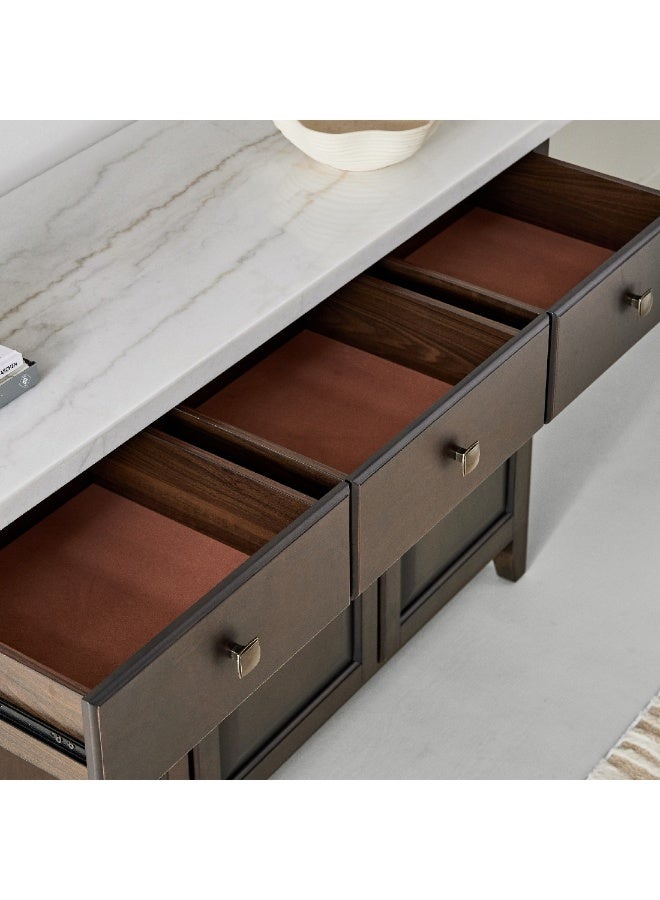 Home Box Orlando Marble Top Sideboard with 3 Doors and 3 Drawers 45.7 x 88.9 x 142.2 cm  - Image 5