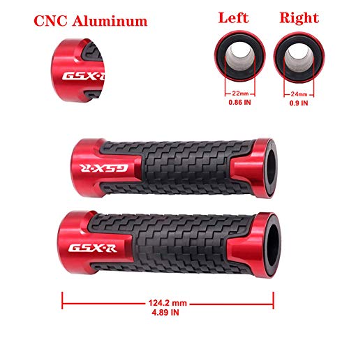PPXIONG GSXR Motorcycle Handlebar Hand Grips: for Suzuki GSXR 125 | 250 | 300 | 600 | 750 | 1000 7/8" 22mm Red - Image 3