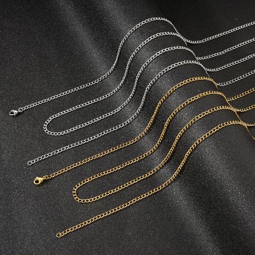 UMAOKANG 2 Rolls 65.6 Feet Stainless Steel Extender Chain for Jewelry Making Twist Curb Chains with Jump Rings and Lobster Clasps - Image 4