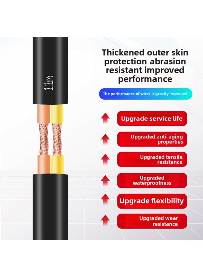 National Standard Pure Copper Core Flexible Cable Wire Wire. .square Household Outdoor Antifreeze Sheathed Wire Power Cord-Color:National Standard Black 50m (for 4000W)