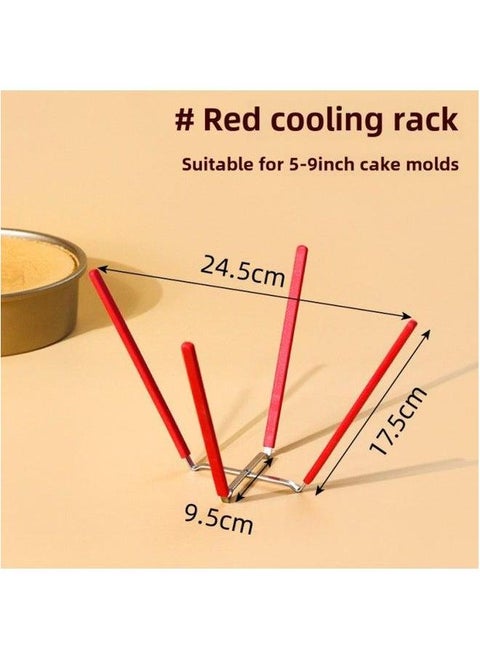 Qifeng Cake Embryo Cooling Rack 6 Inch Upside Down Put Cold Net Bracket Baking 8 Mold Support Four Claw Wholesale-Specifications:1 Red Four-claw