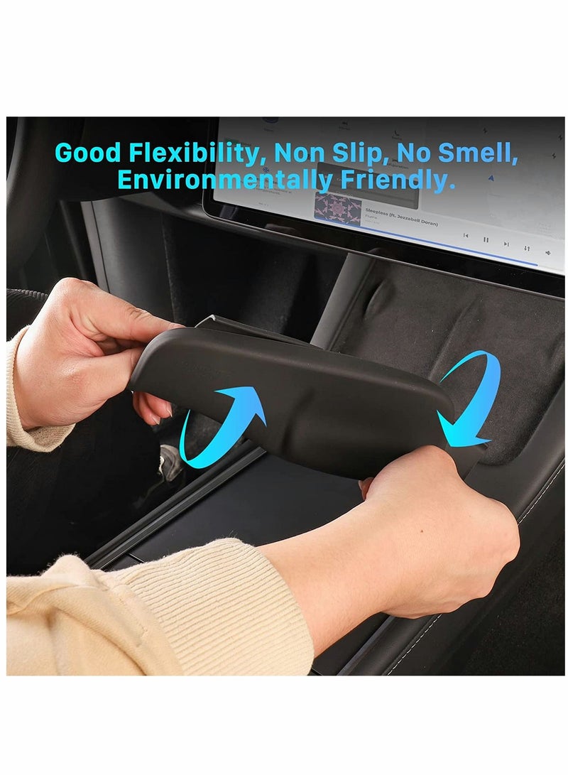 SYOSI Roll over image to zoom in Car Silicone Mat, Center Console Wireless Charger Silicone Mat, Anti-skid pad interior, for 2021-2022 Tesla Model 3 Model Y Interior Accessories (Black)  - Image 4