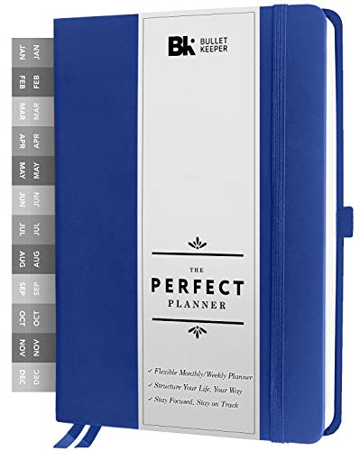BK UNDATED Yearly Weekly/Monthly Planner 2025-26 Daily Planner Agenda & Personal Organizer to Increase Productivity, Academic Planner w/Sticker Set. A5 (5.8 x 8.3) - Blue Hardcover - Image 1