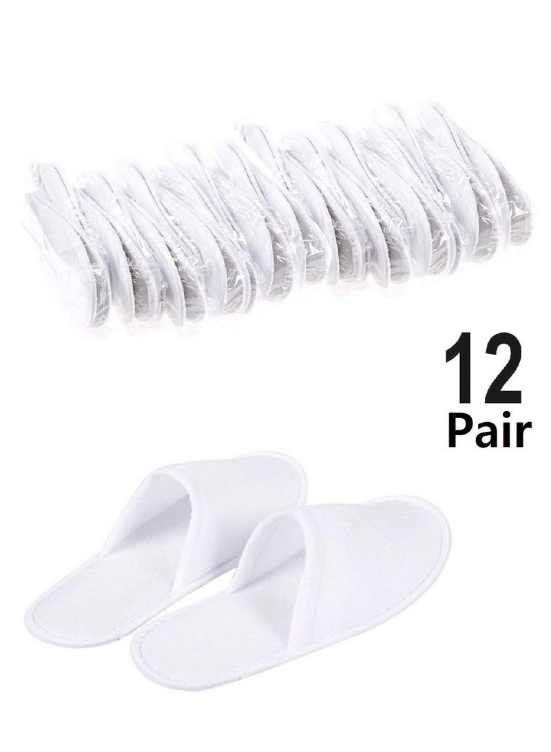 White SPA Hotel Luxury And Comfortable Slippers, Fabric Cotton Non-Slip Closed Toe Shoes Eco Friendly Disposable Fit Size for Men And Women - Image 1