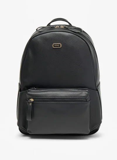 MISSY Women Missy Monogram Print Backpack with Adjustable Straps and Zip Closure - 31x13x40 cm