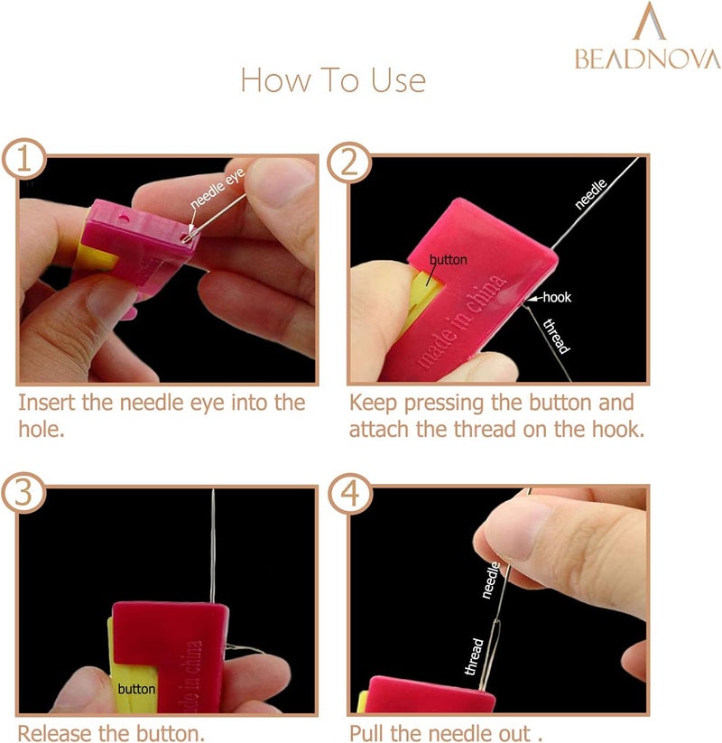 BEADNOVA Automatic Needle Threader 5 Pcs Sewing Needle Threaders Automatic Threading Device for Sewing Embroidery Cross Stitch Craft Stitching Knitting Quilting - Image 5