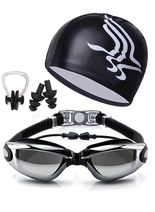 Generic Swimming Cap and Swimming Glasses Goggles with Earplugs - Image 1