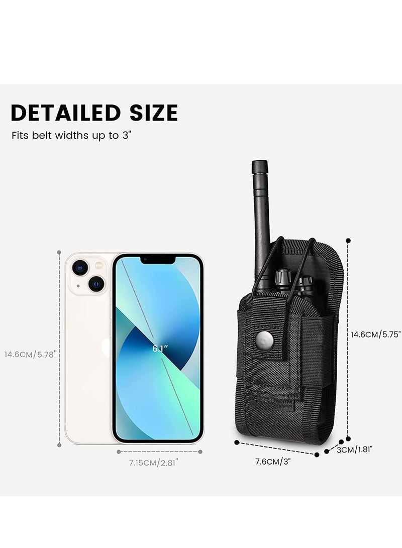 SYOSI Radio Holder Holster Case Pouch Bag for Police Teacher Fireman military Man Outdoor Black - Image 2