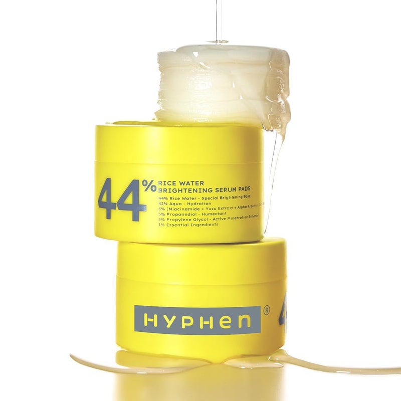 Hyphen 44 Rice Water Brightening Face Serum Pads 5 Niacinamide Alpha Arbutin to Reduces Dark Spots Pigmentation Toner Pads with Serum for Glowing Glass Skin All Skin Types 50N - Image 1