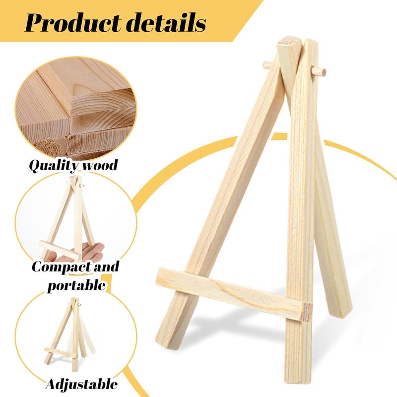 Tobeelec 40 Pack 6“ Mini Wood Display Easel, Natural Wooden Small Easel Stand for Signs, Small Canvases, Table Display, Pictures, Photos, Wedding Place Cards, Crafts and Other Smaller Projects - Image 3