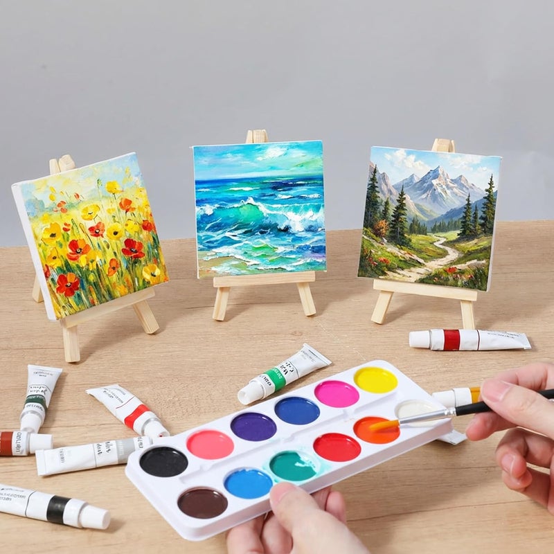 Tobeelec 40 Pack 6“ Mini Wood Display Easel, Natural Wooden Small Easel Stand for Signs, Small Canvases, Table Display, Pictures, Photos, Wedding Place Cards, Crafts and Other Smaller Projects - Image 5