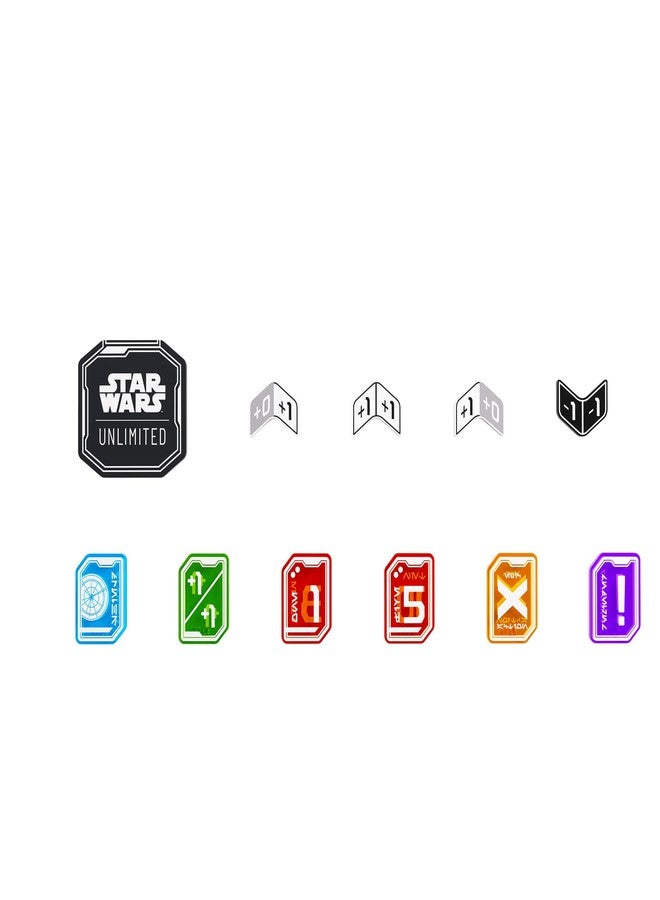 Gamegenic Star Wars: Unlimited Premium Tokens PRO - Enrich Gameplay with Acrylic Double-Sided Token Set, 55 Pieces Including Damage, Shield, and Modifier Counters - Image 4