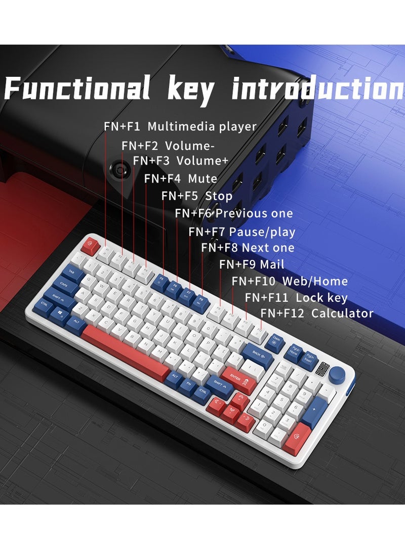 Rock Pow 97 Keys Office Keyboard Gaming Keyboard,RGB Backlighting,Silence Keyboard,for Office/Gaming/Work/Study - Image 3