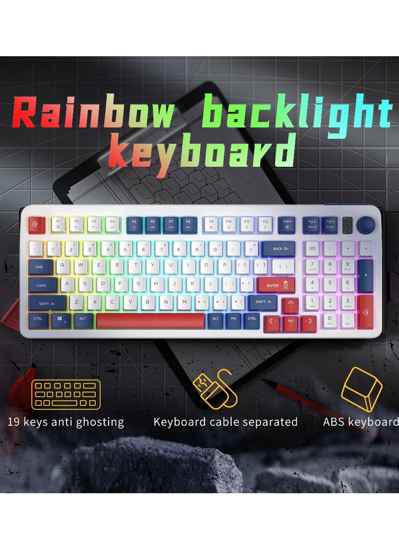 Rock Pow 97 Keys Office Keyboard Gaming Keyboard,RGB Backlighting,Silence Keyboard,for Office/Gaming/Work/Study - Image 2