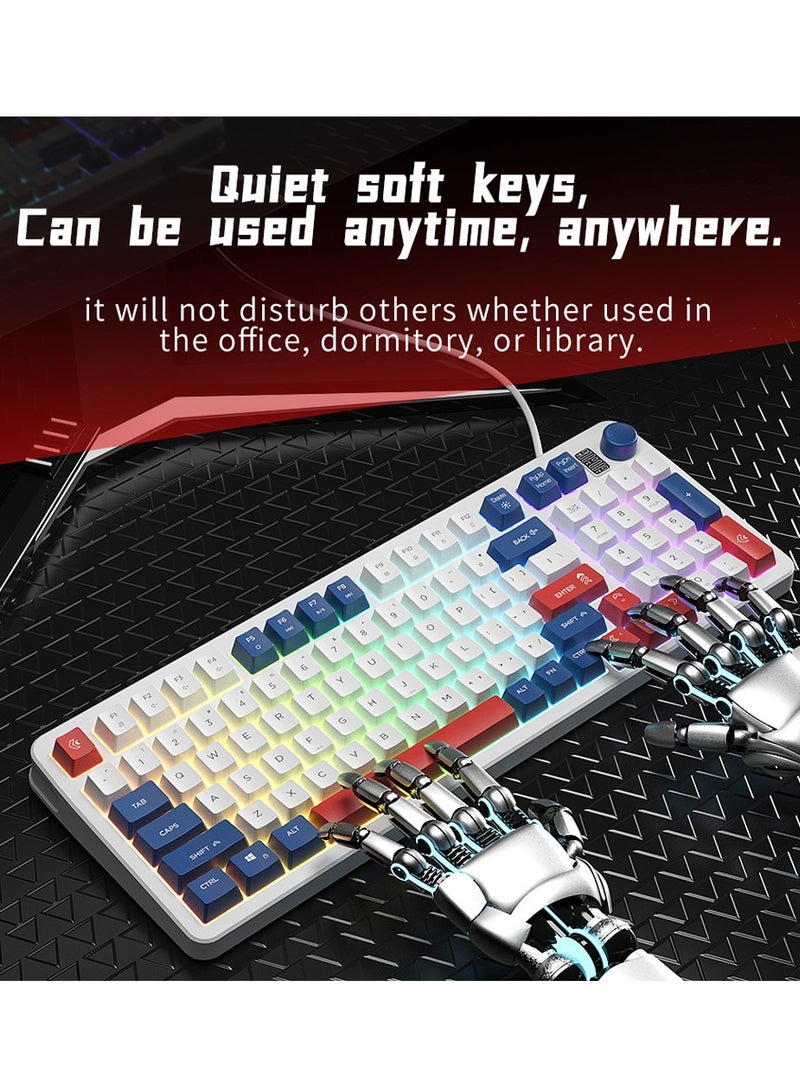 Rock Pow 97 Keys Office Keyboard Gaming Keyboard,RGB Backlighting,Silence Keyboard,for Office/Gaming/Work/Study - Image 4