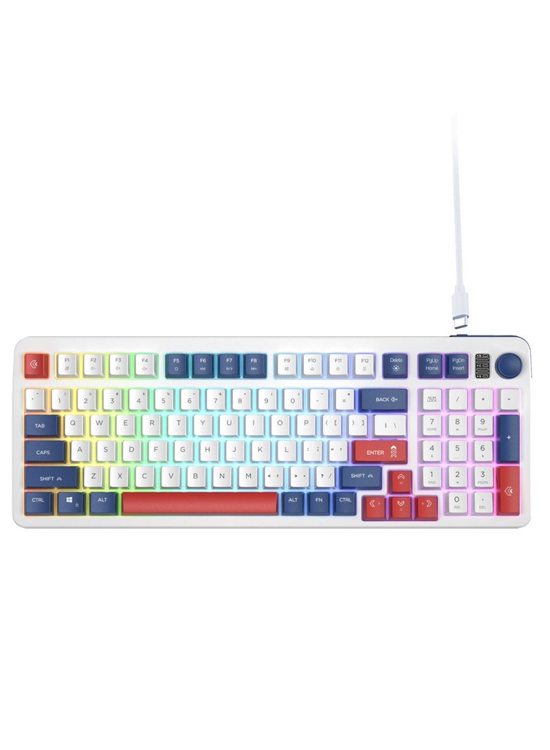 Rock Pow 97 Keys Office Keyboard Gaming Keyboard,RGB Backlighting,Silence Keyboard,for Office/Gaming/Work/Study - Image 1