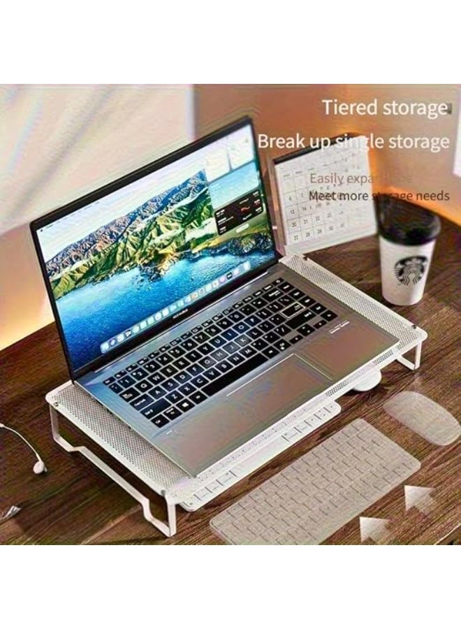حامل لاب توب ورائحة تبريد بتصميم مجوف ونمط نجوم (46 × 27.5 × 7 سم) – رافع سطح المكتب لتبديد الحرارة وتنظيم مساحة العمل - Image 1