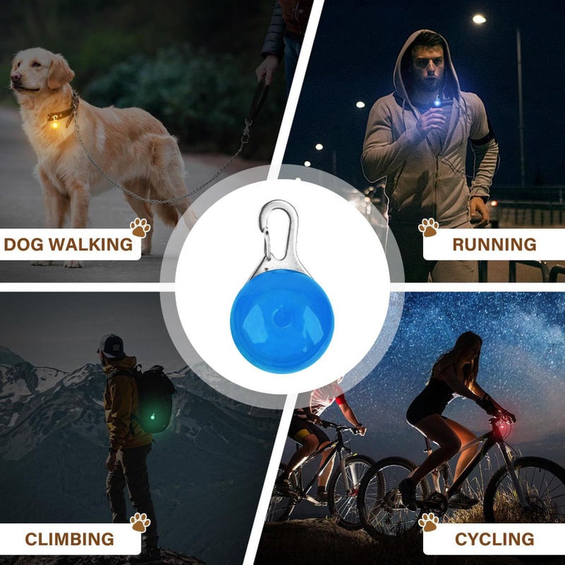 Blue Waterproof Dog Collar Light for Nighttime Walking Camping Hiking Running - Image 4