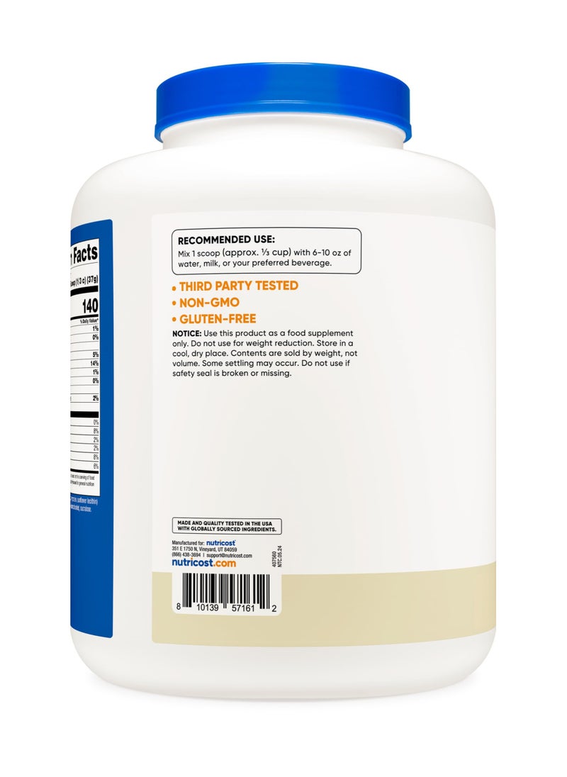 Nutricost - Whey Protein Isolate - 30 G Protein Per Serving, 62 Servings, 5 Lb Per Serving Vanilla Flavored Naturally Flavored With Natural Flavors Net Wt 5 Lb - Image 1