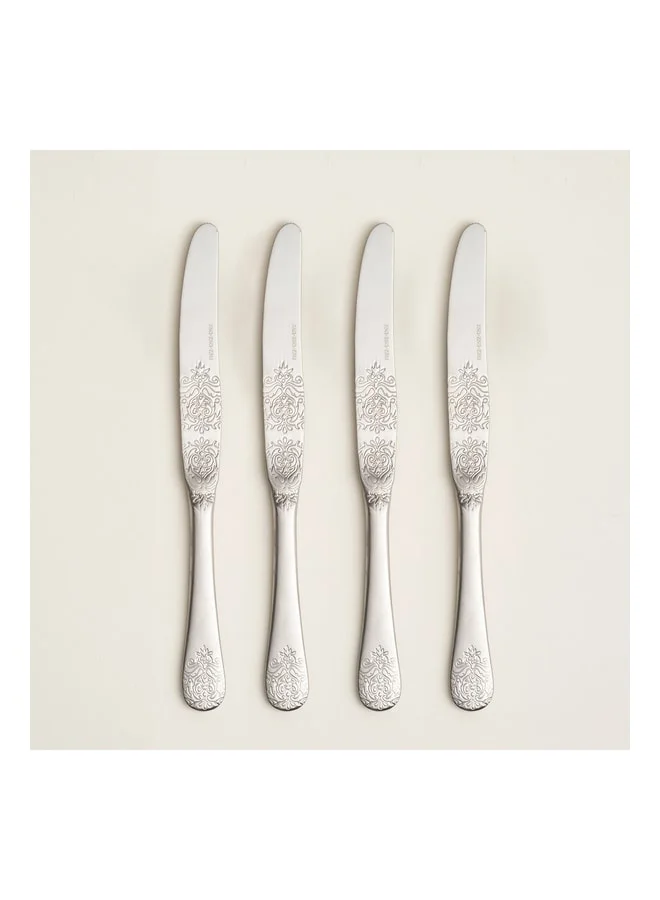 Zsa Zsa Zsu Silver Dume Steel Dinner Knife 2x23x0.3 cm Matte Silver.  | Best Price UAE