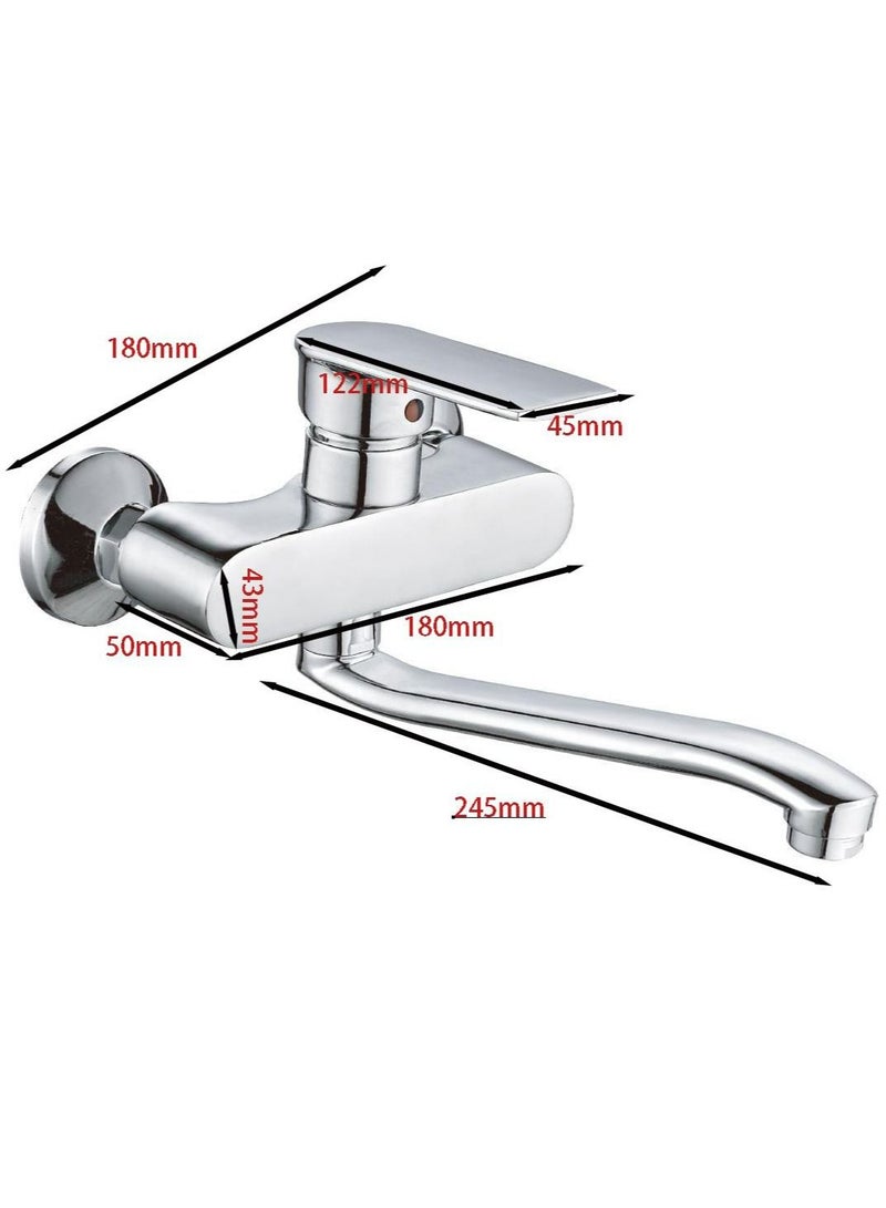 Wall mounted basin mixer made of zinc alloy anti rust chrome - Image 2