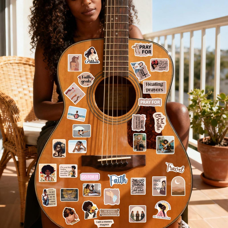 Aposwow Black Women Stickers for Women - 100 Pcs Black Women Water Bottle Stickers for Vision Board, Motivational Waterproof Scrapbook Decals, Inspirational Vinyl Sticker for Laptop Journaling - Image 4