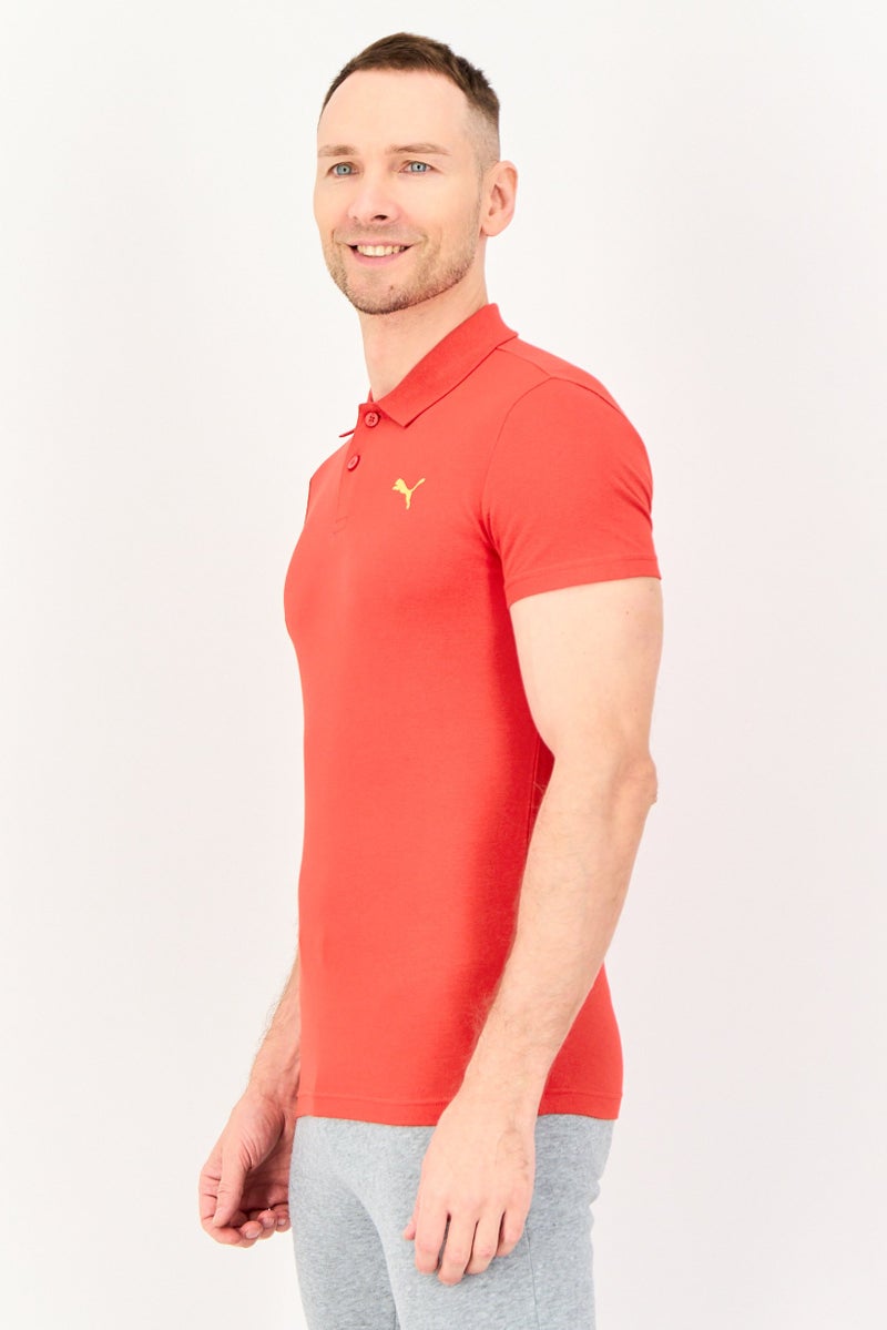 PUMA قميص بولو قصير الأكمام للرجال بتصميم نحيف، أحمر عالي المخاطر - Image 4