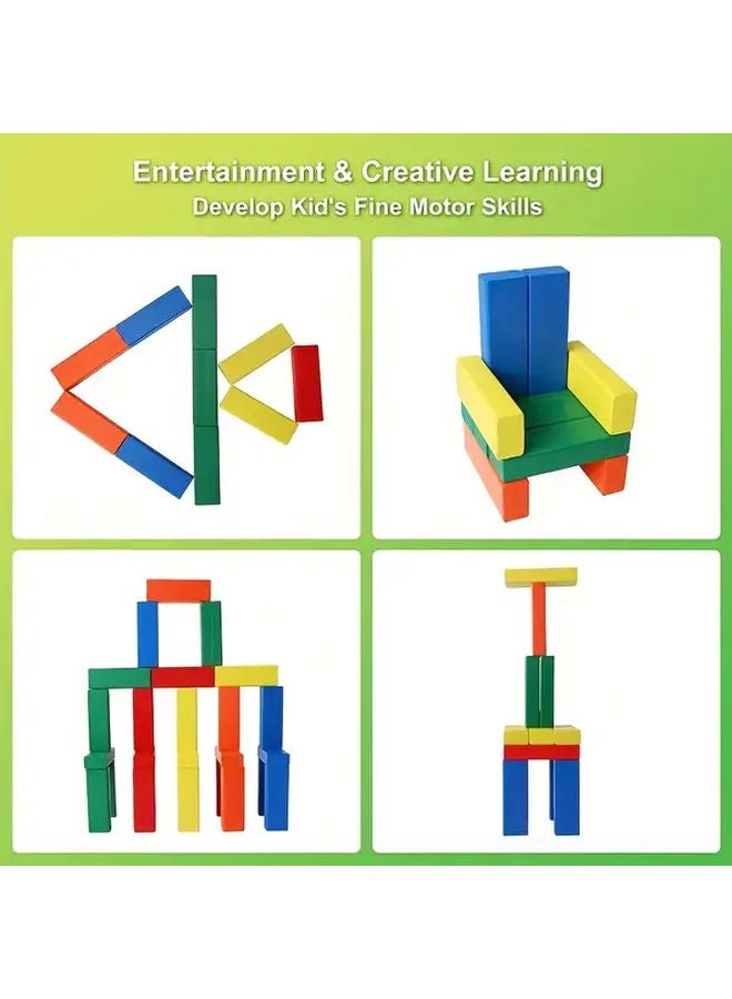 54pcs Wooden Stacking Game Building Blocks For Kids Adults Motor Skills Development - Image 4