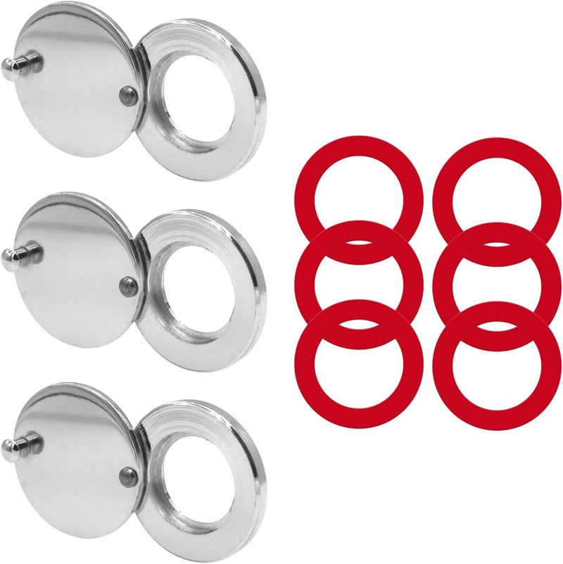 KIBBEH 3 Set Peephole Cover, Peep Hole Covers for Peep Holes for Door Viewer, Home Security Peephole Protector Us House, Family, with Matching Self-Adhesive Installation Tools, Simple and Fast(Silver) - Image 1