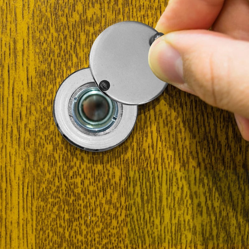 KIBBEH 3 Set Peephole Cover, Peep Hole Covers for Peep Holes for Door Viewer, Home Security Peephole Protector Us House, Family, with Matching Self-Adhesive Installation Tools, Simple and Fast(Silver) - Image 5