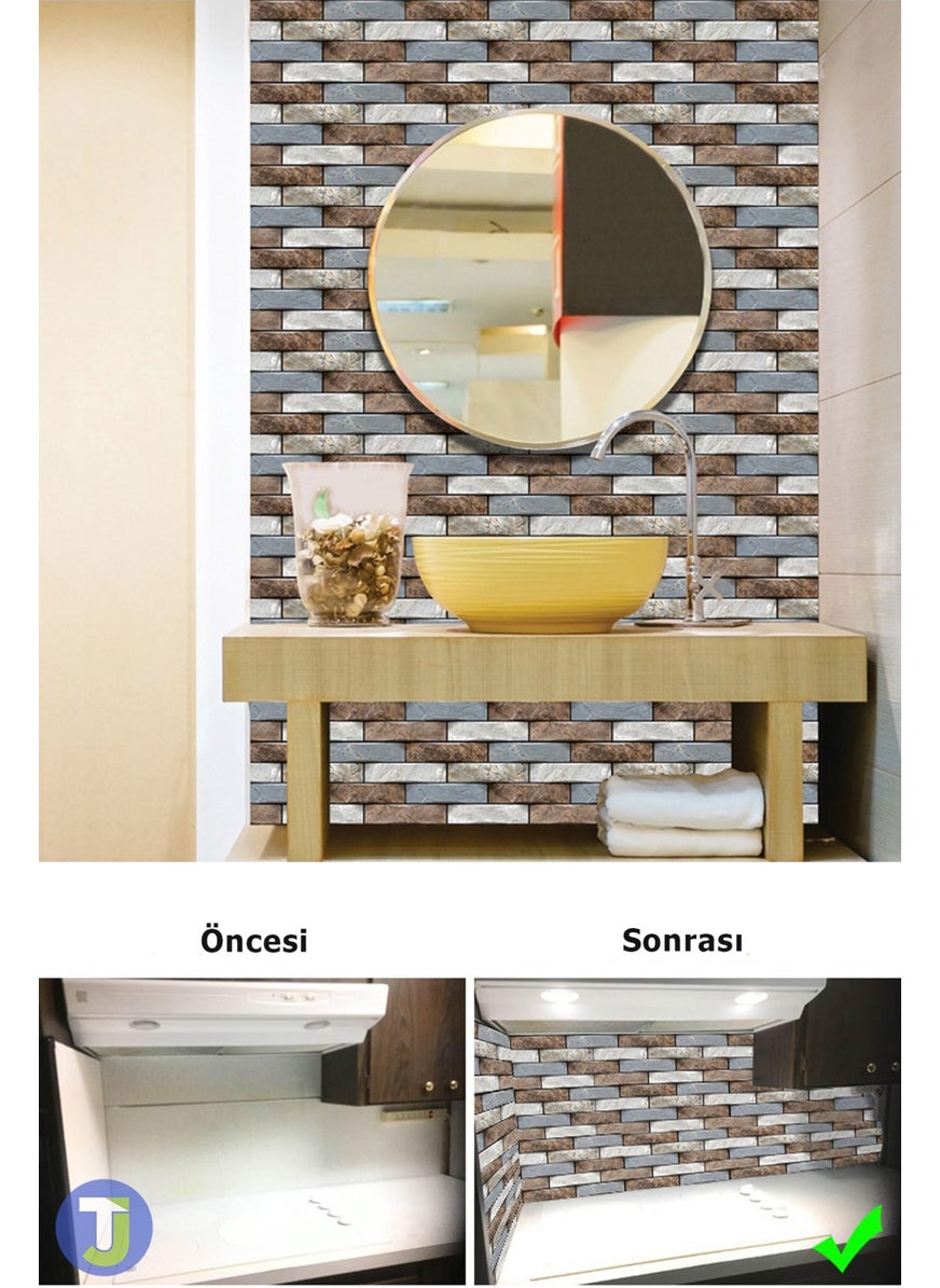 Technojet - ورق حائط ذاتي اللصق 3D بحجم 30X30 سم تغطية مقاومة للماء ديكور للمطبخ والحمام - Image 1