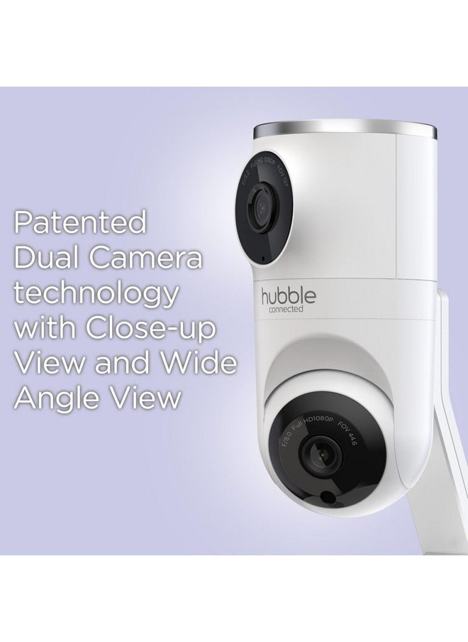 hubble connected Hubble Connected Dual Vision Smart HD Baby Monitor with 2 Cameras, WiFi Baby Monitor with App and Screen, Remote Pan Tilt Zoom, 2-Way Talk, AI Motion Tracking, Night Vision, Room Temperature Sensor  - Image 1
