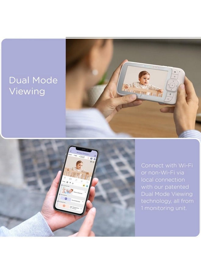 hubble connected Hubble Connected Dual Vision Smart HD Baby Monitor with 2 Cameras, WiFi Baby Monitor with App and Screen, Remote Pan Tilt Zoom, 2-Way Talk, AI Motion Tracking, Night Vision, Room Temperature Sensor  - Image 4