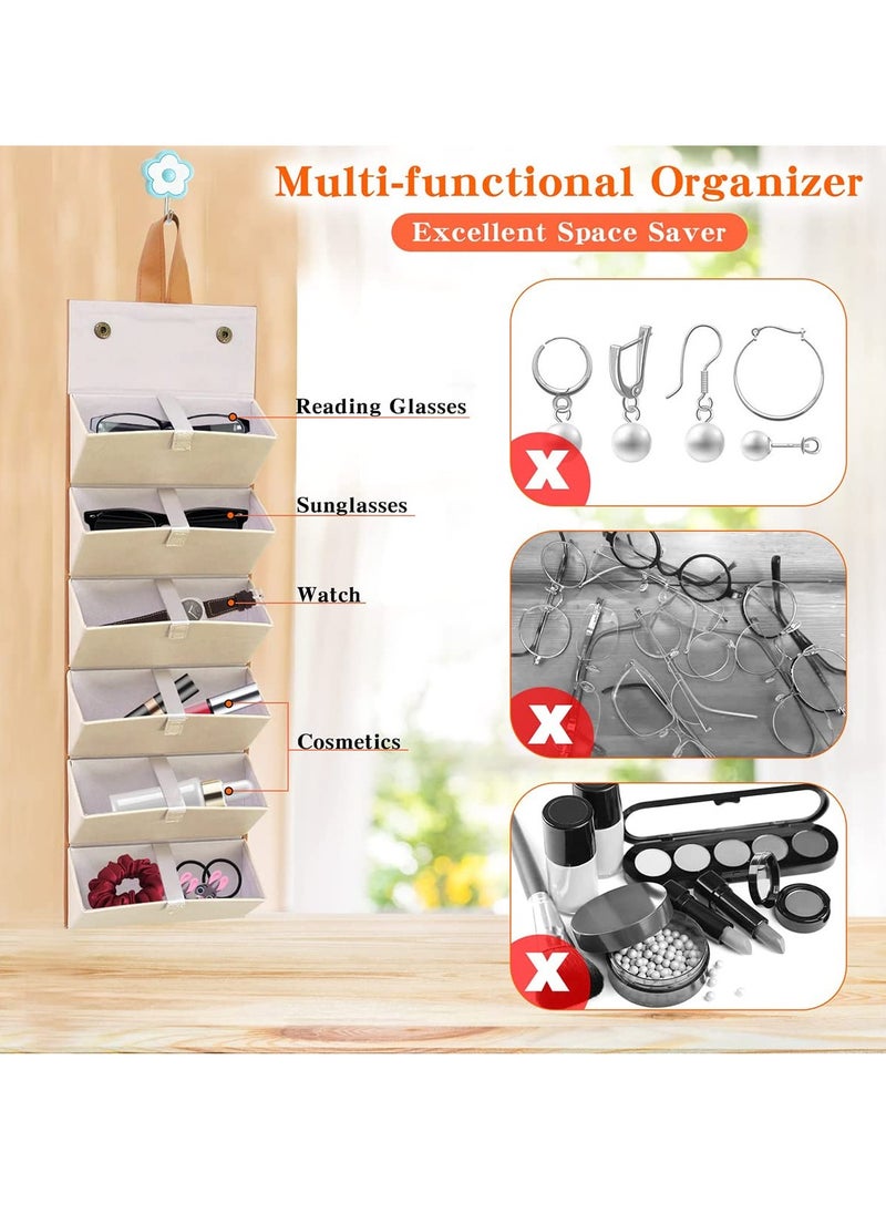SYOSI - Sunglass Eyeglass Organizer Collector 6 Slot PU Eyeglasses Storage Case Box Multiple Hanging Eyewear Display - Image 1