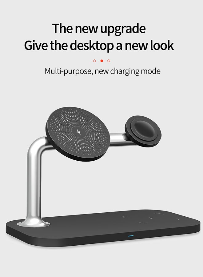 MiOne 3 in 1 15W Wireless Magnetic Fast Charging Station Black - Image 4
