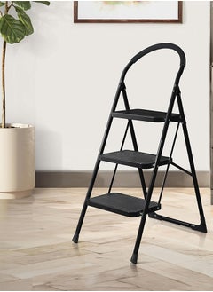 Cady One Portable folding 3 step ladder with extra wide anti-slip heavy duty steel pedal with hand grip  - Image 3