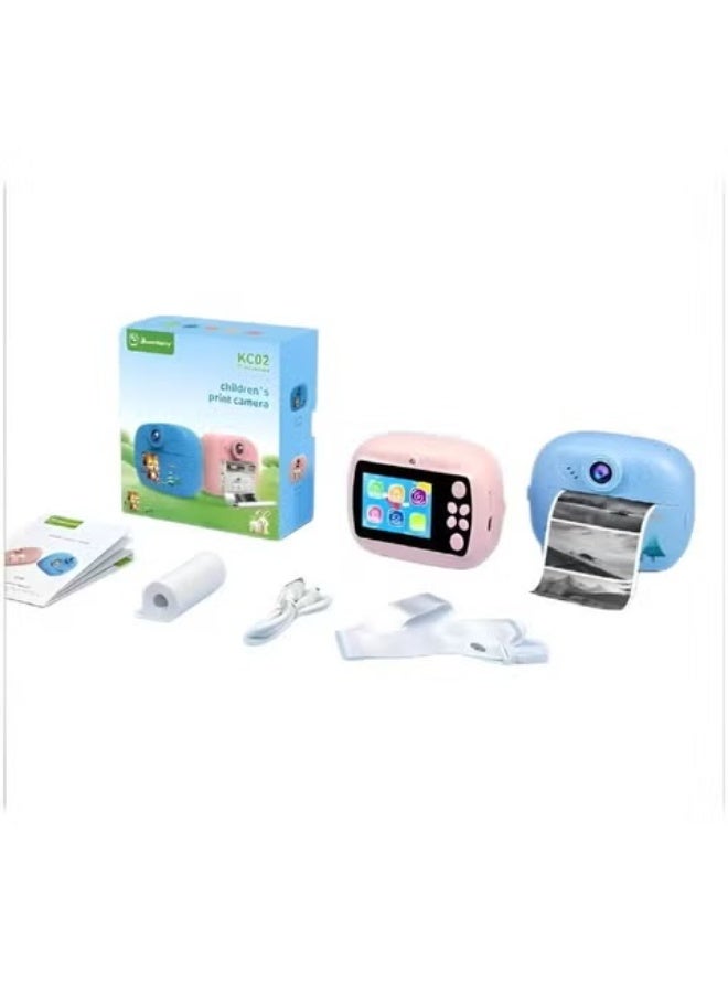 Smartbarry kC02 Kids Print Camera | Dual Lens Digital Camera with Instant Ink-Free Printing | 2.4" HD Screen | Fun Pink & Blue Design | Portable, Rechargeable, Easy-to-Use | Perfect Gift for Children | Capture, Print, and Play Anywhere - Image 2