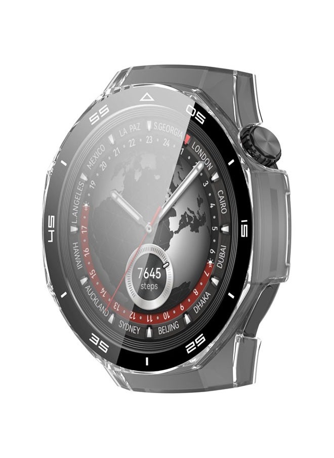 سجيت - حافظة صلبة من PC لجهاز Huawei Watch GT5 Pro بحجم 46 مم مع واقي شاشة زجاجي مقسى متوافق مع غطاء واقي لحافة الحماية وطبقة فيلم حساسة للمس (شفاف) - Image 1