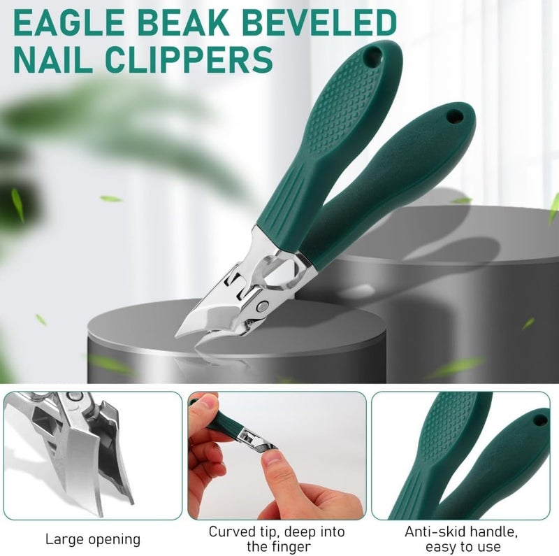 KASTWAVE Nail Clippers, Professional Nail Clipper Set, Durable Stainless Steel, Anti-Splash, Eagle Hook Tip Lightweight, Portable And Convenient, Travel Special, Beauty Tools For Travel, Men, Women,The Elderly - Image 2
