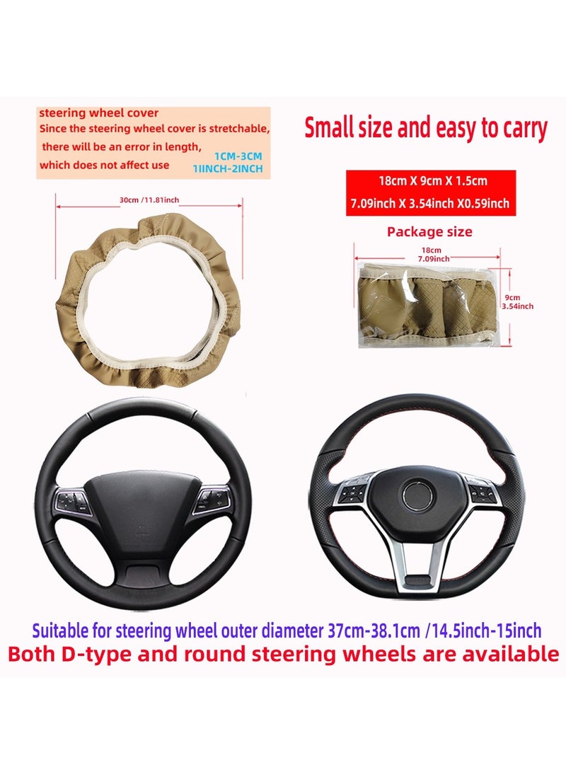 غطاء عجلة القيادة العالمي الفاخر لإكسسوارات السيارات العالمية متوسطة الحجم الداخلية الأسود والأزرق غطاء عجلة القيادة - Image 5