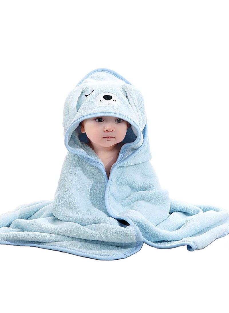 غنافوتو منشفة أطفال قطنية بغطاء رأس، منشفة حمام لطيفة لحديثي الولادة والرضع والأطفال الصغار، مناشف أطفال بغطاء رأس للبنات والأولاد 80 * 80 سم - Image 1