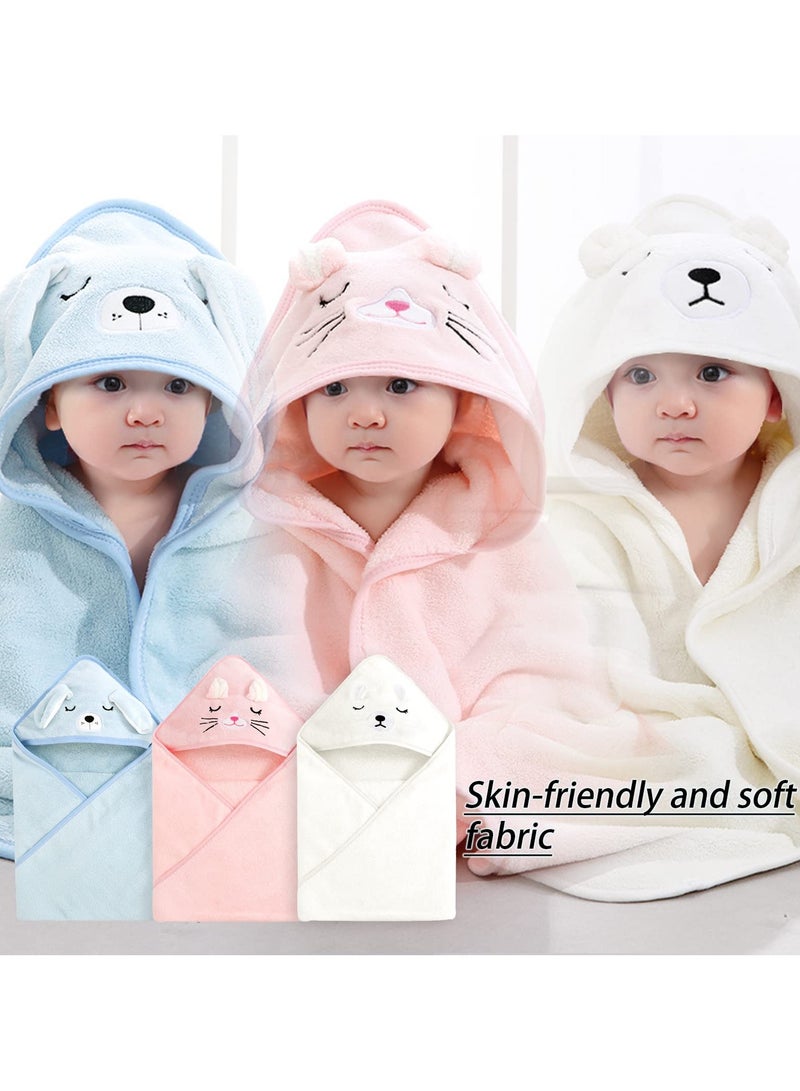 غنافوتو منشفة أطفال قطنية بغطاء رأس، منشفة حمام لطيفة لحديثي الولادة والرضع والأطفال الصغار، مناشف أطفال بغطاء رأس للبنات والأولاد 80 * 80 سم - Image 4