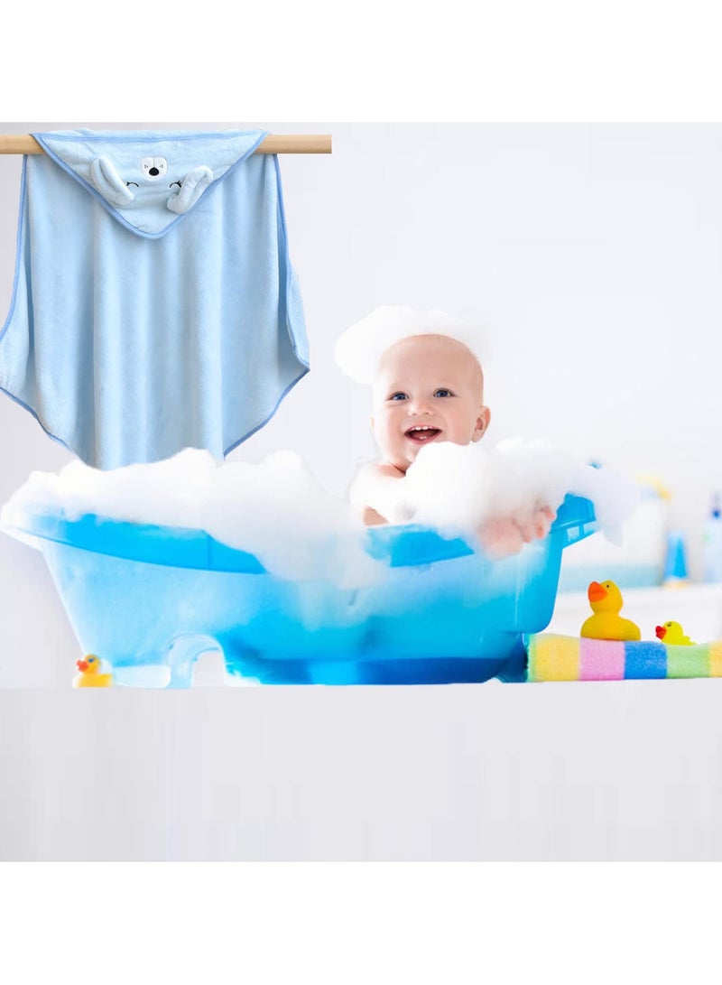 غنافوتو منشفة أطفال قطنية بغطاء رأس، منشفة حمام لطيفة لحديثي الولادة والرضع والأطفال الصغار، مناشف أطفال بغطاء رأس للبنات والأولاد 80 * 80 سم - Image 5