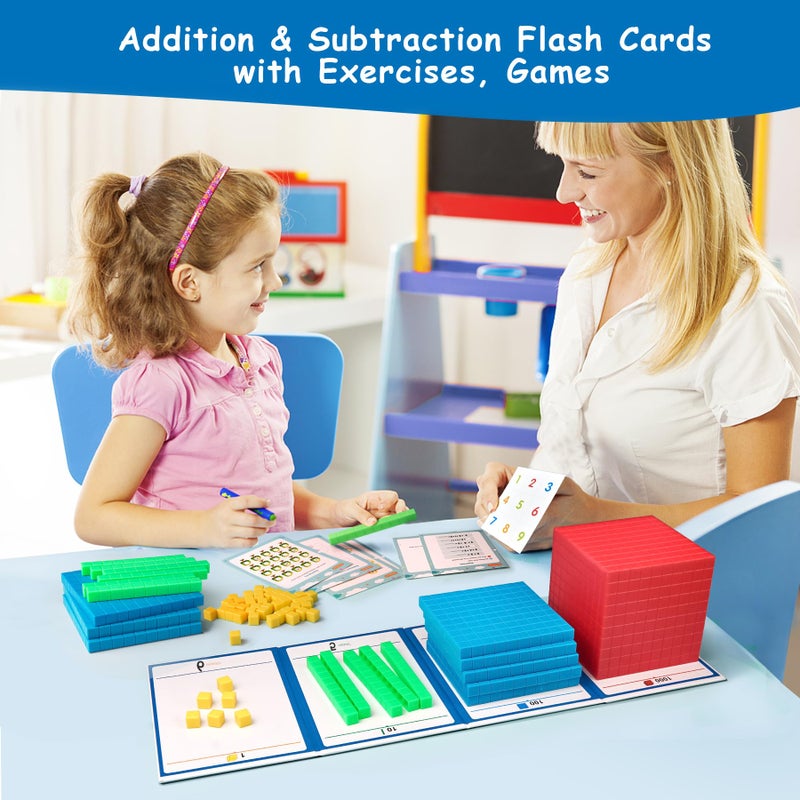 stochastic box Base Ten Blocks Plastic 143 pcs Math Manipulatives Kindergarten Counting Cubes for Kids Math,Place Value Blocks for Early Counting Math Toy for 1st Grade - Image 4