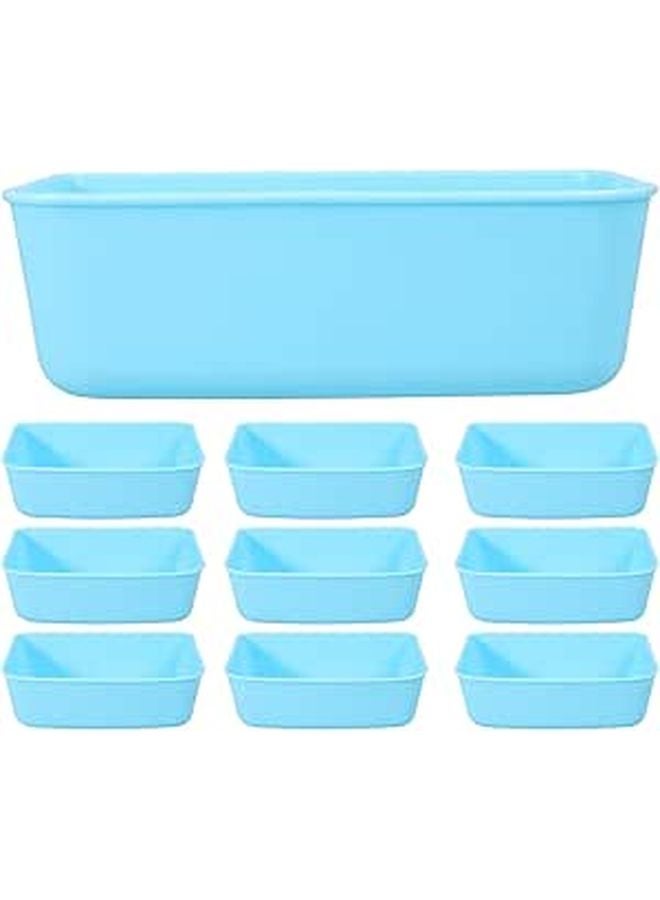 10 Pcs Sky Blue Anti Overturn Hanging Pet Bowls Medium Size For Puppy Cage Feeding - Image 1