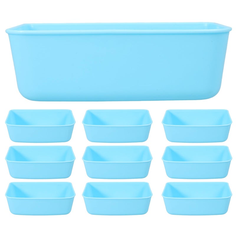 10 Pcs Sky Blue Anti Overturn Hanging Pet Bowls Medium Size For Puppy Cage Feeding - Image 2