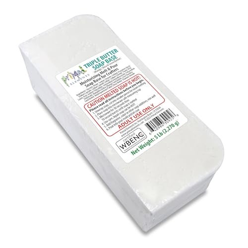 Primal Elements Triple Butter Soap Base Mango Shea and Cocoa Butter  Moisturizing Melt and Pour Glycerin Soap Base for Crafting and Soap Making Vegan Cruelty Free Easy to Cut  5 Pound