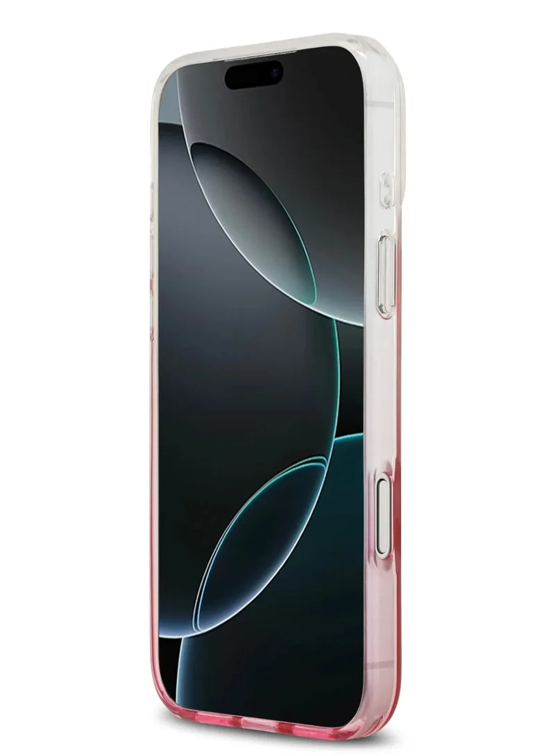 GUESS iPhone 17 Pro MagSafe Case IML Gradient with Printed Triangle Logo / Easy Snap On / Drop Protection / Slim Profile / Lightweight Back Cover - Pink